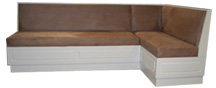 white wood banquette